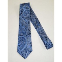 Men's 100% Silk Necktie By Bruno Piattelli Paisley Floral Fancy BP13 Royal Blue image 2