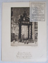Jean Perrin Steel Plate Etching of St. Peter&#39;s Rome Signed Limited Edition RARE - £19.43 GBP