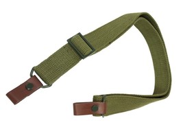 SKS Rifle Sling - Green Canvas - Metal Hardware - Leather Loop Tabs -NEW  - €14,37 EUR