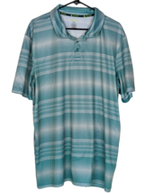 TEK GEAR Men&#39;s Blue/Green Striped Regular Fit Golf Polo Shirt Size 2XLT - £12.67 GBP