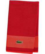 LACOSTE Red Cherry Big Crocodile Bath Towel Measures 30" x 52" - $21.73