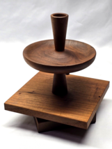 Vintage RARE AMERICAN WALNUT Lazy Susan Caddy Or Tobacco Pipe Stand - SO... - $37.38