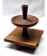 Vintage RARE AMERICAN WALNUT Lazy Susan Caddy Or Tobacco Pipe Stand - SO... - $37.38