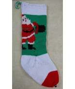 Original Vintage Hand Knit Home Made Knitted Chrismas Santa Stocking 24&quot;... - $552.10 MXN