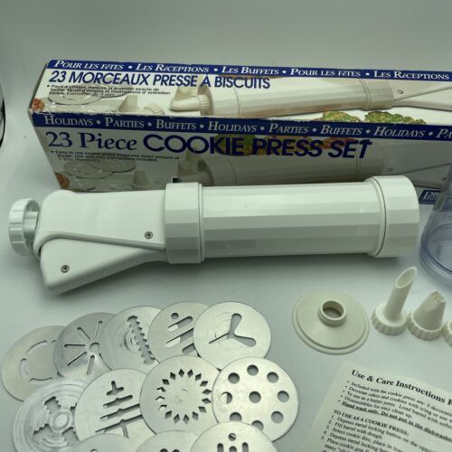 Progressive International 23 Piece Cookie Press Set Boxed 6 Nozzles 12 Disks - $19.32