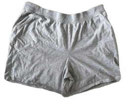 Ladies&#39; JMS Heather Gray Knit Shorts, 2X (18-20), Cotton/Poly, Flat Wais... - $13.97