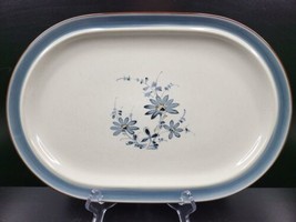 Noritake Pleasure Oval Serving Platter Vintage 8344 Blue Floral Band Bro... - $39.57