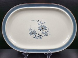 Noritake Pleasure Oval Serving Platter Vintage 8344 Blue Floral Band Bro... - £31.53 GBP