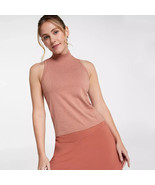 CALIA Women&#39;s Seamless Sleeveless Mock Golf Top Dark Orange Stretch Size XL - $24.99