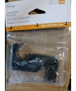 Kenney Adjustable Curtain Rod Brackets Flat Black Adjustable Projection ... - $17.72