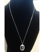  STERLING SILVER 925 NECKLACE 18&quot;  WITH BLACK PENDANT NEW - £36.40 GBP