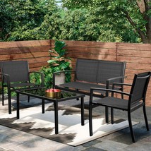 4 Pieces Patio Furniture Set, Outdoor Conversation Sets For Patio, Lawn,... - $183.99