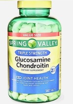 SPRING VALLEY GLOCOSAMINE Chondrotin 340-COUNT JOINTHEALTH EXP 2026 SEALED - £31.44 GBP