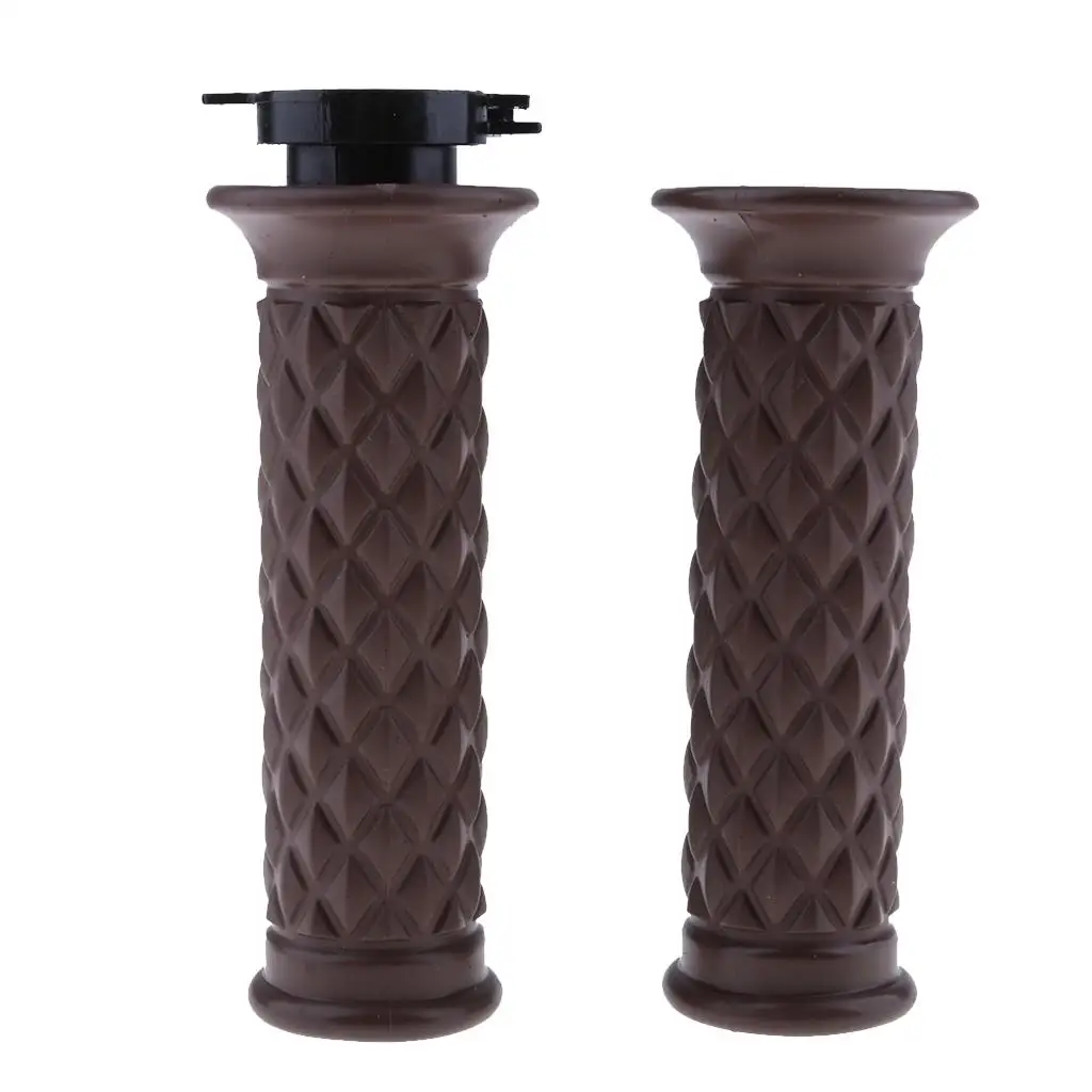 Cafe racer vintage style motorcycle handlebar grips 22mm 7 8 brown thumb200