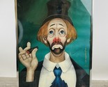 Vintage Red Skelton Clown With Cigar Litho Print 1972 Framed Signed - €118,35 EUR