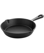 MegaChef 8 Inch Round Preseasoned Cast Iron Frying Pan in Black - $1,052.52 MXN