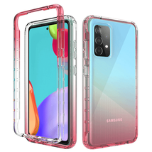 Two-Tone Transparent Shockproof Case Cover for Samsung A52 5G PINK - $7.66