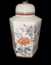 Vtg 28" Floral Ceramic Table Lamp w/ Pleated Shade – Underwriters Laboratories image 4