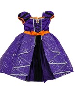Disney Girls 5/6 Halloween Witch Minnie Mouse Dress Costume Purple &amp; Orange - $445.47 MXN