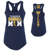 Custom Glitter Baseball Mom Design Next Level Fitted Racerback Tank Top Mom - $23.95+