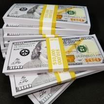 100,000 FULL PRINT Realistic Prop Money Fake 100 Dollar Bills REAL CASH Replica  - £55.51 GBP