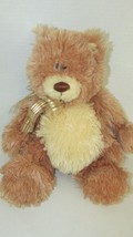 Gund plush honey brown tan cream shaggy fur teddy bear 15274 Butternut bow - £8.59 GBP