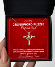 Necklace Birthday Present For Crossword Puzzle Collector Aunt - Jewelry Cross  - £40.55 GBP