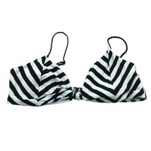 No Boundaries Bikini Top Triangle Removable Cups Striped Black White XL - $4.99