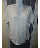 J.Jill  White V-Neck SS Sweater Size L  Women&#39;s EUC - $39.93 CAD