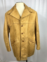 Genuine Vintage 70s Brown Suede Leather Hippie Jacket Size 46 Long - QUALITY !!! - £58.25 GBP