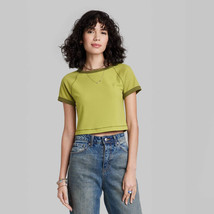 Women&#39;s Short Sleeve T Shirt - Wild Fable Lime Green Size Large - £9.18 GBP