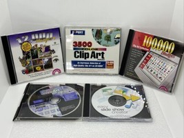 PC CD-ROM Software Lot: Clip Art Images WebArt &amp; Slide Show Creator 5 CDs - £11.12 GBP