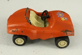 Vintage Tonka Toy Pressed Steel Bright Orange Floral Dune Buggy Metal Car 6.75&quot; - £16.19 GBP