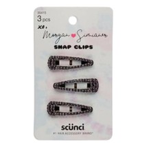 Morgan Simianer Xo Scunci Small Rhinestone Snap Clips - 3 Pcs. - £7.07 GBP