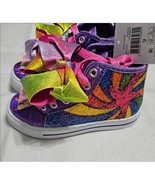 JoJo Siwa HighTop Multicolor Glitter &amp; Bows Nickelodeon Sneakers Girls 9 - $28.72 CAD