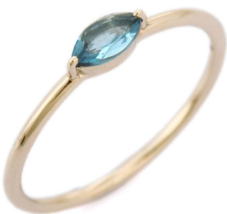 14K Marquise Cut Blue Topaz Ring - £147.77 GBP