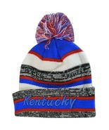 Kentucky 4-Color Embroidered Winter Knit Pom Beanie Hat (Blue/Blue Script) - £11.95 GBP
