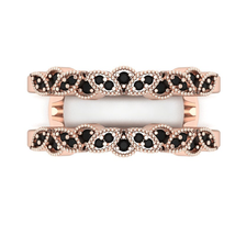 Vintage Round Cut Black Diamond Womens Enhancer Wrap Ring 14K Rose Gold Plated - £100.16 GBP