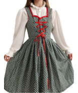 Vintage Retro Bawarian Dress Drindl Dress Polka Dot Corset Dress - £51.21 GBP