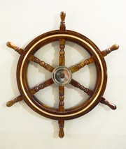 30 &quot; Nautical Antique Wooden Ship Wheel Pirate Collectible Decorative Wall Decor - £77.37 GBP