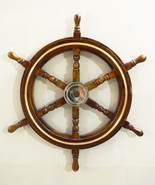 30 &quot; Nautical Antique Wooden Ship Wheel Pirate Collectible Decorative Wa... - £76.18 GBP