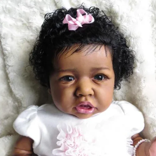 12&quot; Realistic Black African American Winsome Zaire Reborn cute Doll Black Baby  - £60.40 GBP