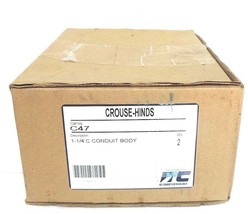 BOX OF 2 NEW COOPER CROUSE-HINDS C47 CONDUIT BODIES FORM C, 1-1/4&quot; - £33.63 GBP