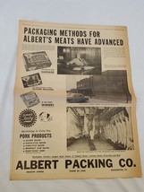 VINTAGE 1958 Albert&#39;s Meats Packing Co Full Page Newspaper Advertisement - $19.79