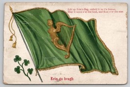 St Patrick&#39;s Day Erin Go Bragh Lift Up Erins Flag Postcard H22 - £3.15 GBP