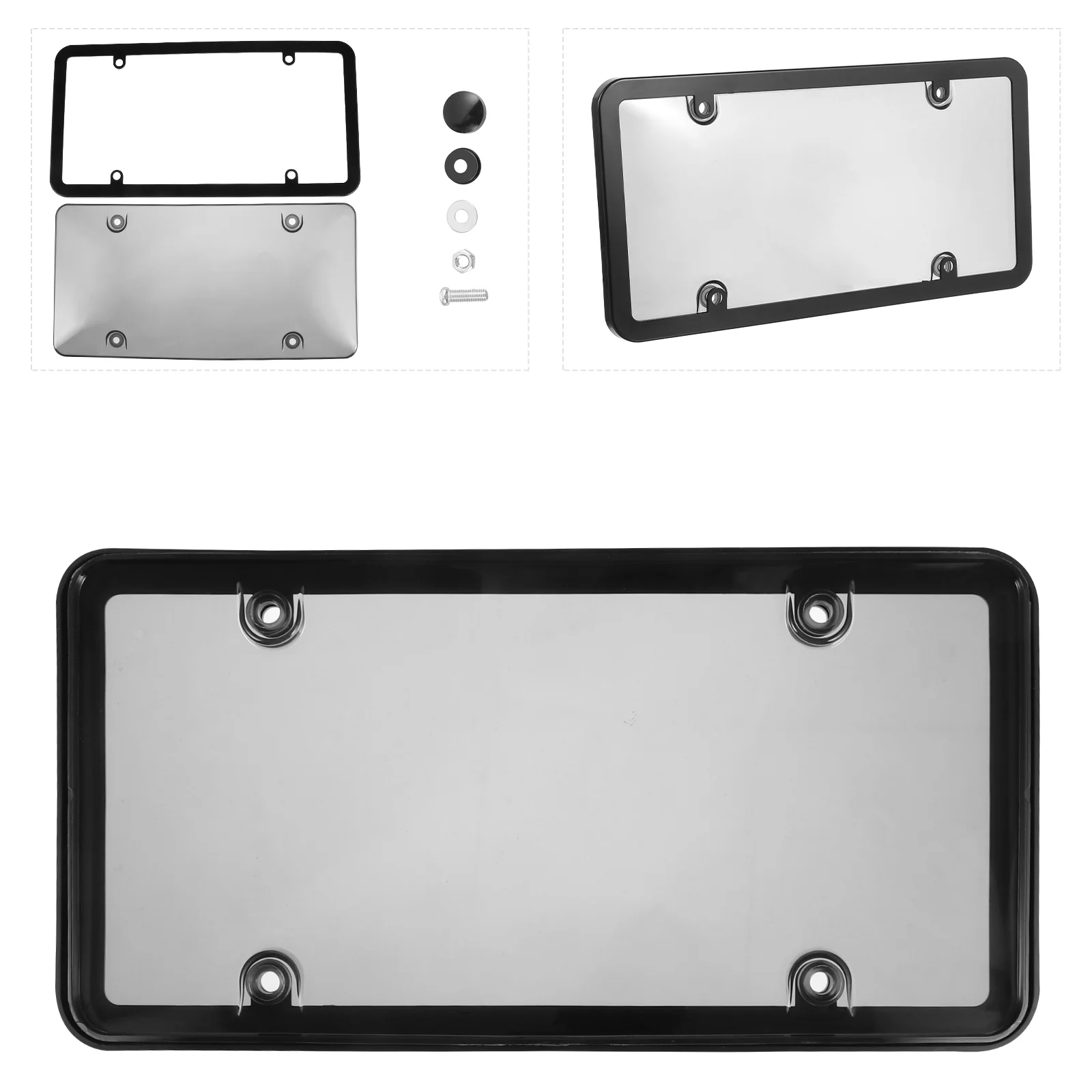 2pcs car license plate frame covers usa standard car license frame shield thumb200