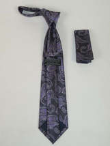 Men's Vito Rofolo Italy Tie Hankie Boxed 100% Silk VR-33 Purple Paisley image 3