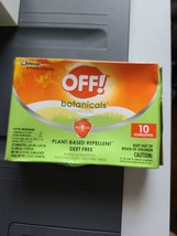 OFF! Botanicals 10CT Plant Based Mosquito Repellent Towelettes Deet Free - £9.09 GBP