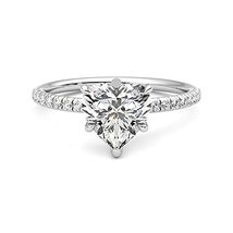 3.00 Carat-  Heart Cut Solitaire Moissanite Engagement Ring In 14k Gold - £590.89 GBP
