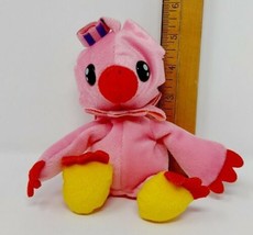 VTG Digimon Biyomon Beanie 6&quot; Plush Bandai 1997 Pink Red Bird Stuffed Digi Pals - £48.52 GBP